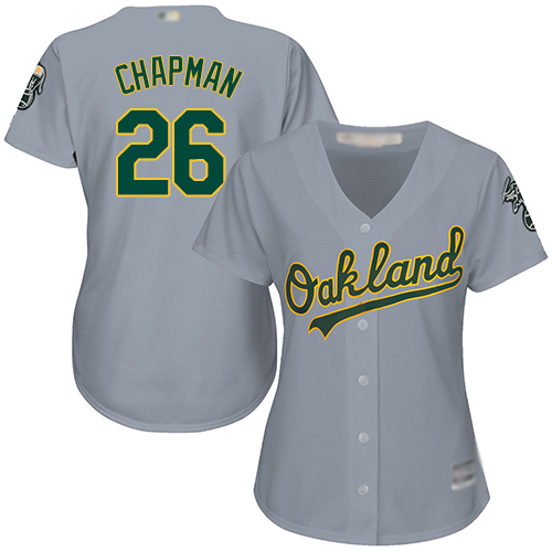 Athletics #26 Matt Chapman Grey Road Women's Stitched MLB Jersey